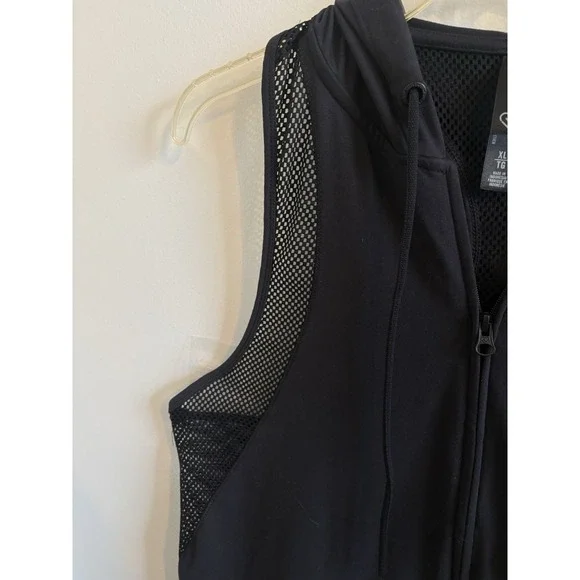 Live Love Dream Womens Activewear Black Stretch Performance Poly w/ Mesh Vest XL - Picture 4 of 5